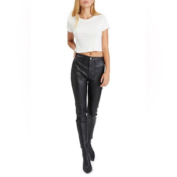 Women Sanctuary Hayden Coated Skinny Ankle pants black size 26 New - Picture 2 of 12